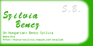 szilvia bencz business card
